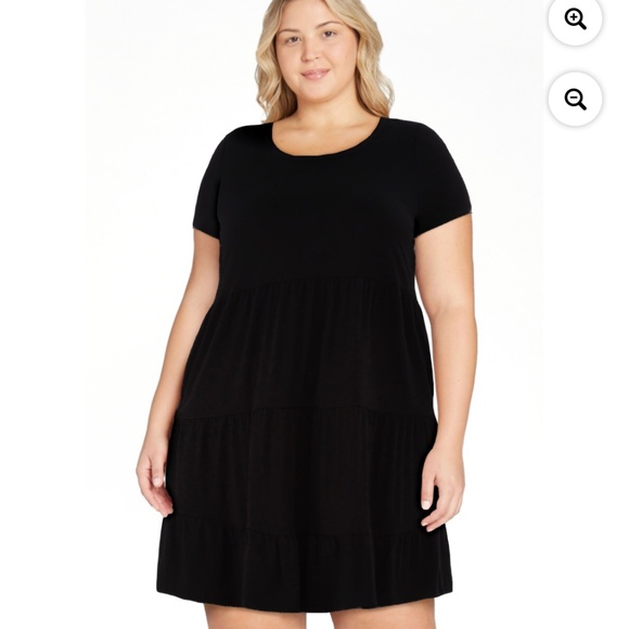 Time and Tru Women’s Black Pocket Tiered Dress Size XL NEW - Picture 1 of 6
